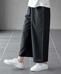 綿麻らくちんワイドパンツ