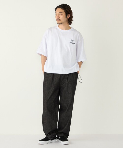 SHIPS Colors(シップス カラーズ)の「SHIPS Colors:ドルマンスリーブ ビッグ Tシャツ(Tシャツ/カットソー・メンズ・ブラック/その他/ライトホワイト・MEDIUM/X-LARGE/LARGE)」の21枚目の写真