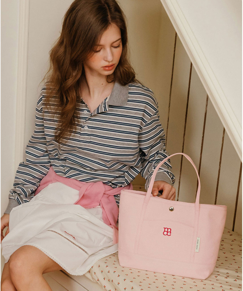 MAC MOC（マックモック）の「トビー キャンバスポケットトートバッグ_4カラー（トートバッグ・レディース・ネイビー/PINK/Cream/オリーブ・FREE）」の7枚目の写真