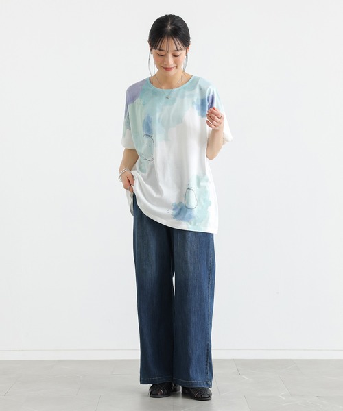 n'OrLABEL(ノアールレーベル)の「水彩プリントカットソー(Tシャツ/カットソー・レディース・ピンク/ブルー・FREE)」の11枚目の写真