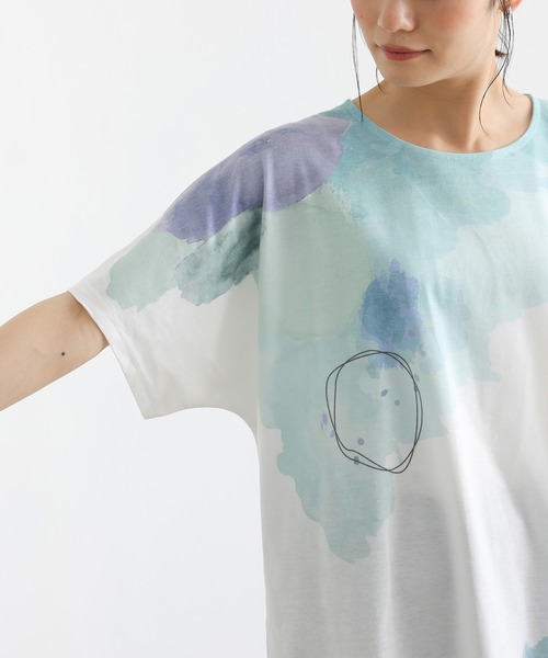 n'OrLABEL(ノアールレーベル)の「水彩プリントカットソー(Tシャツ/カットソー・レディース・ピンク/ブルー・FREE)」の17枚目の写真