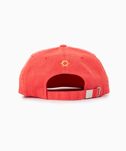 HELLO SUNRISE(ハローサンライズ)の「Washed VTG Cat Logo 6panel Cap_Scarlet Orange(キャップ・レディース・オレンジ・OS)」の3枚目の写真