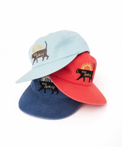 HELLO SUNRISE(ハローサンライズ)の「Washed VTG Cat Logo 6panel Cap_Scarlet Orange(キャップ・レディース・オレンジ・OS)」の4枚目の写真