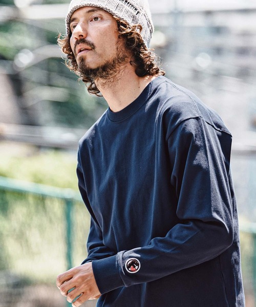 felkod（フィルコッド）の「mlt5732- F Chenille Patch US Cotton Long Sleeve Tee ロングスリーブTシャツ(F26A290)（Tシャツ/カットソー・メンズ・ブラック/ホワイト/ネイビー・M/L/XL/S）」の5枚目の写真