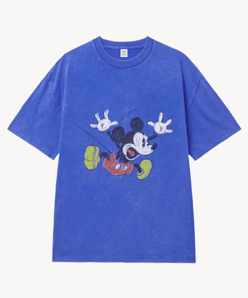VTWO(ブイツー)の「フェイドウォッシングジャンピング_ミッキー_ Tシャツ (BLUE)(Tシャツ/カットソー・レディース・その他・MEDIUM/LARGE)」の1枚目の写真