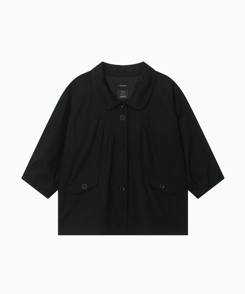 OHESHIO（オヘシオ）の「ROUNDED COLLAR COTTON JACKET, BLACK（その他アウター・レディース・その他・FREE）」の8枚目の写真