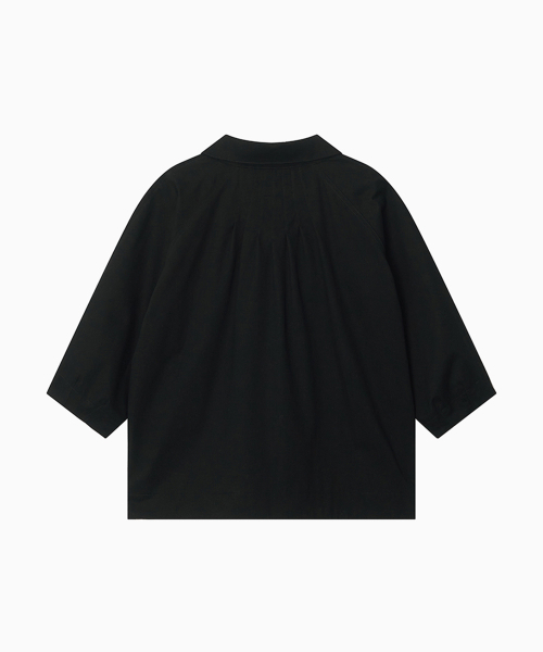 OHESHIO（オヘシオ）の「ROUNDED COLLAR COTTON JACKET, BLACK（その他アウター・レディース・その他・FREE）」の9枚目の写真