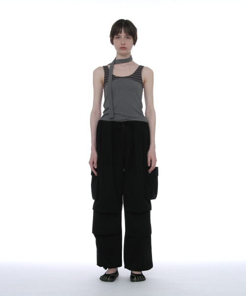 PARTIMENTO WOMEN(パルティメントウィメン)の「ディタッチャブルタイネックスリーブレストップ_チャコールメランジ(Tシャツ/カットソー・レディース・その他・SMALL/MEDIUM)」の6枚目の写真