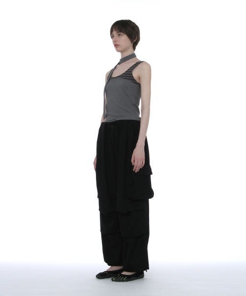 PARTIMENTO WOMEN(パルティメントウィメン)の「ディタッチャブルタイネックスリーブレストップ_チャコールメランジ(Tシャツ/カットソー・レディース・その他・SMALL/MEDIUM)」の5枚目の写真