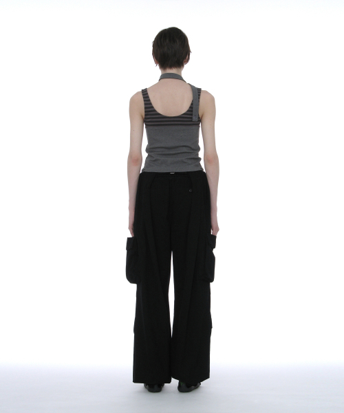 PARTIMENTO WOMEN(パルティメントウィメン)の「ディタッチャブルタイネックスリーブレストップ_チャコールメランジ(Tシャツ/カットソー・レディース・その他・SMALL/MEDIUM)」の4枚目の写真