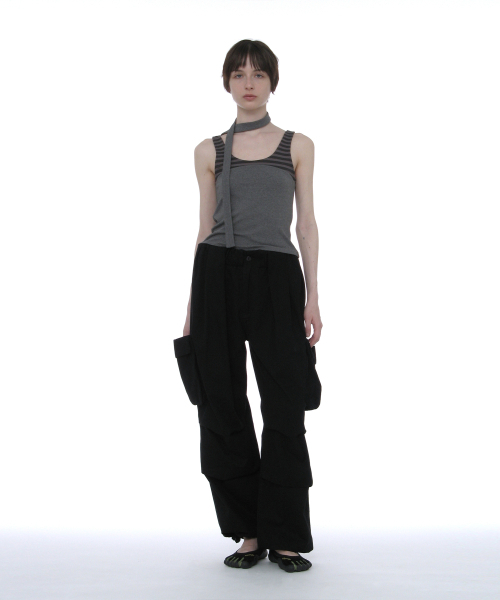 PARTIMENTO WOMEN(パルティメントウィメン)の「ディタッチャブルタイネックスリーブレストップ_チャコールメランジ(Tシャツ/カットソー・レディース・その他・SMALL/MEDIUM)」の3枚目の写真