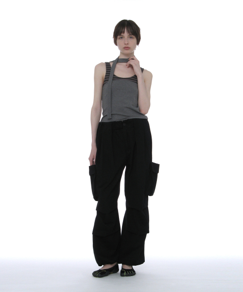 PARTIMENTO WOMEN(パルティメントウィメン)の「ディタッチャブルタイネックスリーブレストップ_チャコールメランジ(Tシャツ/カットソー・レディース・その他・SMALL/MEDIUM)」の2枚目の写真