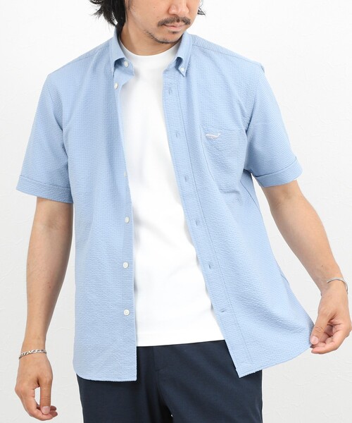 NOLLEY’S(ノーリーズ)の「クジラBD S/S サッカー/オックス 半袖シャツ 26SS(シャツ/ブラウス・メンズ・ブラック系その他/サックスブルー/ネイビー/ホワイト/ピンク・S/XL/L/M)」の9枚目の写真