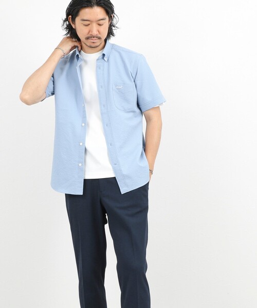 NOLLEY’S(ノーリーズ)の「クジラBD S/S サッカー/オックス 半袖シャツ 26SS(シャツ/ブラウス・メンズ・ブラック系その他/サックスブルー/ネイビー/ホワイト/ピンク・S/XL/L/M)」の12枚目の写真