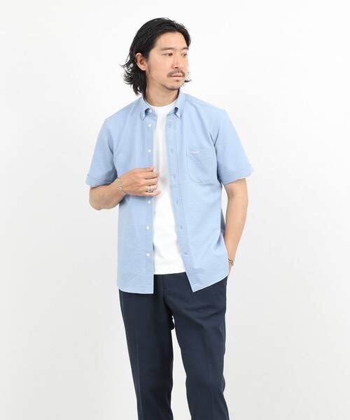 NOLLEY’S(ノーリーズ)の「クジラBD S/S サッカー/オックス 半袖シャツ 26SS(シャツ/ブラウス・メンズ・ブラック系その他/サックスブルー/ネイビー/ホワイト/ピンク・S/XL/L/M)」の15枚目の写真