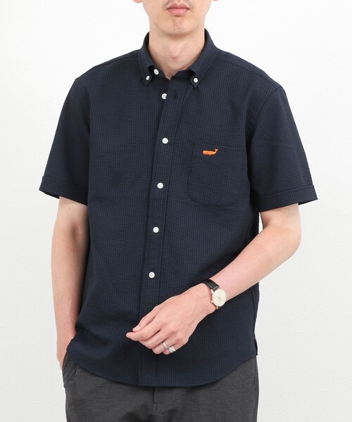 NOLLEY’S(ノーリーズ)の「クジラBD S/S サッカー/オックス 半袖シャツ 26SS(シャツ/ブラウス・メンズ・ブラック系その他/サックスブルー/ネイビー/ホワイト/ピンク・S/XL/L/M)」の22枚目の写真