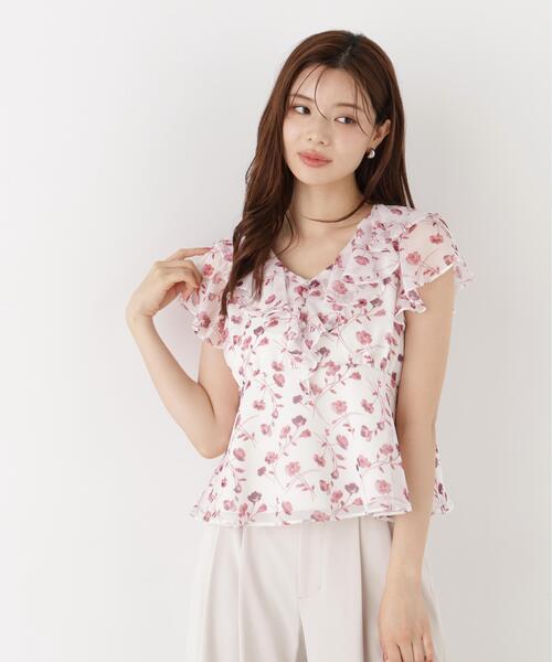 PROPORTION BODY DRESSING(プロポーションボディドレッシング)の「フラワープリントペプラムブラウス / 1216210701(シャツ/ブラウス・レディース・ホワイト系その他/ブラック・SMALL/MEDIUM)」の5枚目の写真