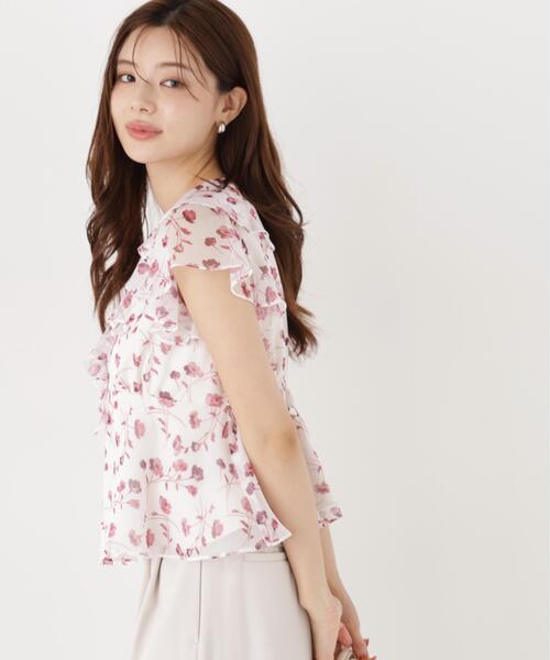 PROPORTION BODY DRESSING(プロポーションボディドレッシング)の「フラワープリントペプラムブラウス / 1216210701(シャツ/ブラウス・レディース・ホワイト系その他/ブラック・SMALL/MEDIUM)」の6枚目の写真