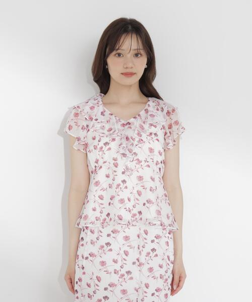 PROPORTION BODY DRESSING(プロポーションボディドレッシング)の「フラワープリントペプラムブラウス / 1216210701(シャツ/ブラウス・レディース・ホワイト系その他/ブラック・SMALL/MEDIUM)」の9枚目の写真