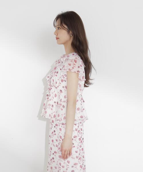 PROPORTION BODY DRESSING(プロポーションボディドレッシング)の「フラワープリントペプラムブラウス / 1216210701(シャツ/ブラウス・レディース・ホワイト系その他/ブラック・SMALL/MEDIUM)」の10枚目の写真