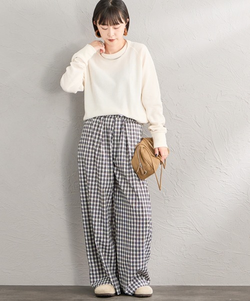 HANES（ヘインズ）の「[HANES/ヘインズ] サーマル クルーネックロングスリーブカットソー（Tシャツ/カットソー・レディース・オフホワイト/レッド/グレー・L/M）」の10枚目の写真