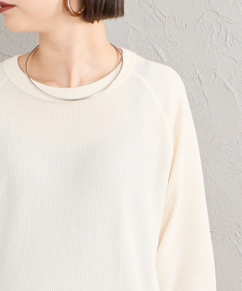 HANES（ヘインズ）の「[HANES/ヘインズ] サーマル クルーネックロングスリーブカットソー（Tシャツ/カットソー・レディース・オフホワイト/レッド/グレー・L/M）」の15枚目の写真