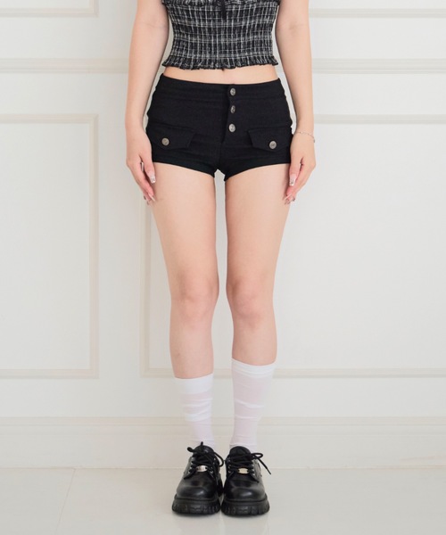 ALLuRing ChaRm(アリュリングチャーム)の「Urban Flap Pocket Shorts / アーバンフラップポケットショーツ(スウェットパンツ・レディース・ベージュ/ブラック/ホワイト・S/M)」の12枚目の写真