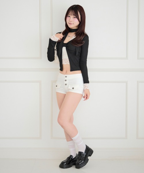 ALLuRing ChaRm(アリュリングチャーム)の「Urban Flap Pocket Shorts / アーバンフラップポケットショーツ(スウェットパンツ・レディース・ベージュ/ブラック/ホワイト・S/M)」の9枚目の写真