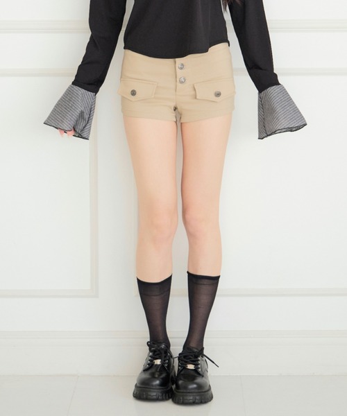 ALLuRing ChaRm(アリュリングチャーム)の「Urban Flap Pocket Shorts / アーバンフラップポケットショーツ(スウェットパンツ・レディース・ベージュ/ブラック/ホワイト・S/M)」の19枚目の写真