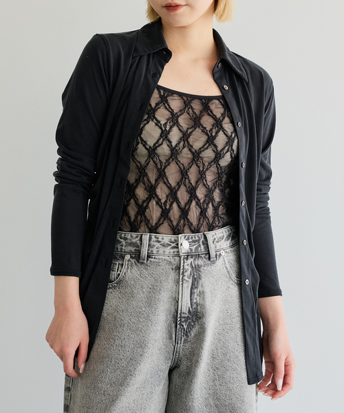 IENA LA BOUCLE（イエナラブークル）の「IENA LA BOUCLE ダイヤlaceキャミソール（キャミソール・レディース・ホワイト/ブラック・FREE）」の7枚目の写真