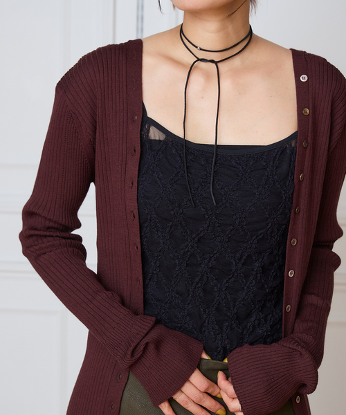IENA LA BOUCLE（イエナラブークル）の「IENA LA BOUCLE ダイヤlaceキャミソール（キャミソール・レディース・ホワイト/ブラック・FREE）」の10枚目の写真