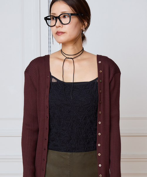IENA LA BOUCLE（イエナラブークル）の「IENA LA BOUCLE ダイヤlaceキャミソール（キャミソール・レディース・ホワイト/ブラック・FREE）」の11枚目の写真