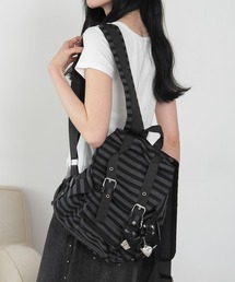 WEGO | WEGO/【26年春夏新作】ボーダー柄フラップリュック(バックパック/リュック)