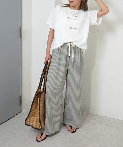 gossara(ゴサラ)の「【デイリー使いにぴったり】フロントロゴプリントT(Tシャツ/カットソー・レディース・ホワイト/ネイビー/オートミール・FREE)」の15枚目の写真