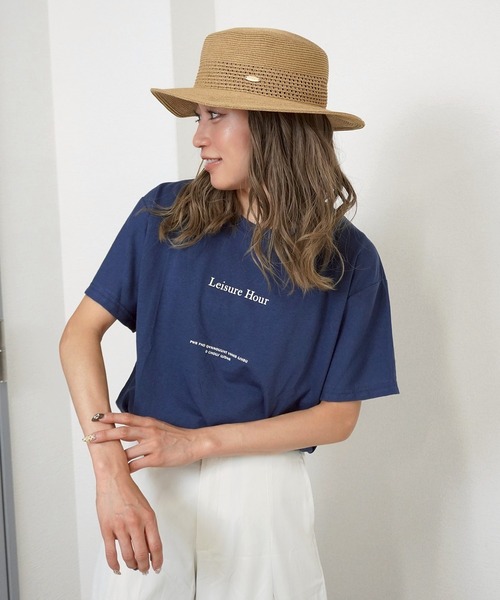 gossara(ゴサラ)の「【デイリー使いにぴったり】フロントロゴプリントT(Tシャツ/カットソー・レディース・ホワイト/ネイビー/オートミール・FREE)」の9枚目の写真