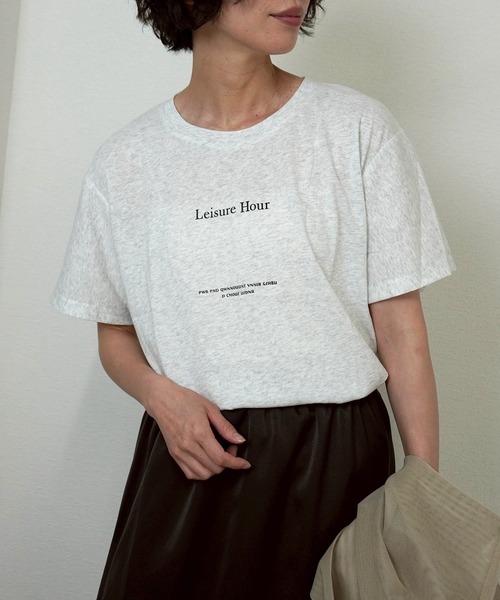 gossara(ゴサラ)の「【デイリー使いにぴったり】フロントロゴプリントT(Tシャツ/カットソー・レディース・ホワイト/ネイビー/オートミール・FREE)」の21枚目の写真