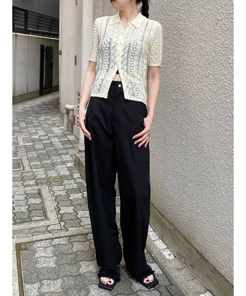 MURUA(ムルーア)の「ベーシックバレルレッグパンツ(その他パンツ・レディース・ブラック/アイボリー/ブラウン・1/2)」の10枚目の写真