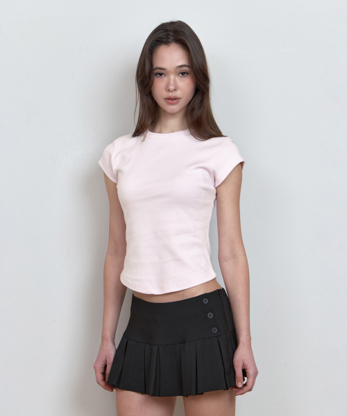CURETTY(キュリティ)の「C 90S LINE BASIC T-SHIRT_LIGHT PINK(Tシャツ/カットソー・レディース・ライトピンク・MEDIUM/SMALL)」の2枚目の写真