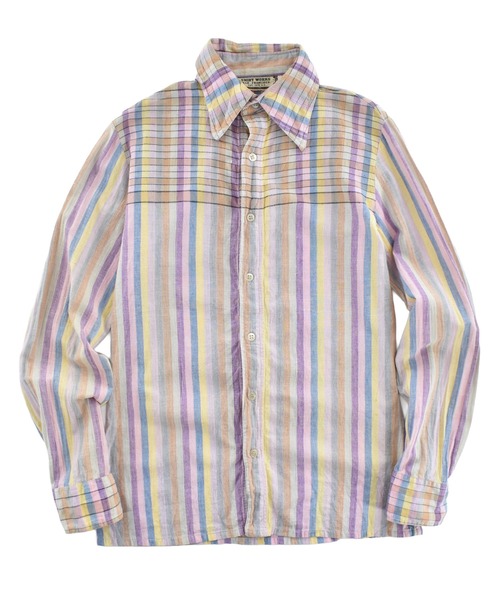VINTAGE(ヴィンテージ)の「【USED】70’s Shirt Works San Francisco インド綿 ストライプ シャツ(シャツ/ブラウス・メンズ・マルチ・MEDIUM)」の1枚目の写真