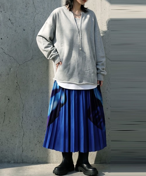 antiqua（アンティカ）の「幾何学柄 アート柄 プリーツスカート（スカート・レディース・ブルー系その他/ブラック系その他/ホワイト系その他・ONESIZE）」の16枚目の写真