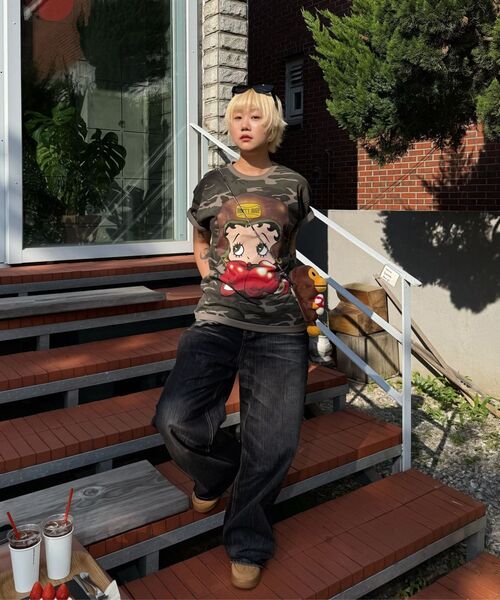 LAUGHER（ラファー）の「[ベティブープ] ボクサーTシャツ - カモ（Tシャツ/カットソー・レディース・その他・SMALL/MEDIUM/LARGE/X-LARGE）」の12枚目の写真