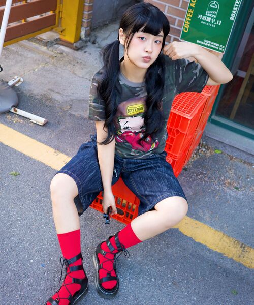 LAUGHER（ラファー）の「[ベティブープ] ボクサーTシャツ - カモ（Tシャツ/カットソー・レディース・その他・SMALL/MEDIUM/LARGE/X-LARGE）」の17枚目の写真