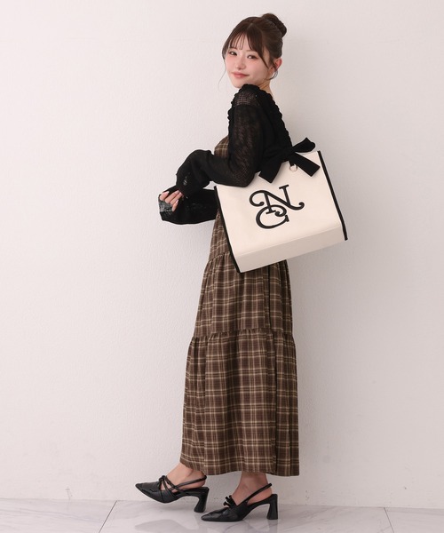 one after another NICE CLAUP(ワンアフターアナザーナイスクラップ)の「【WEB限定】ロゴ刺しゅう入りトートバッグ(トートバッグ・レディース・ピンク/ベージュ/ブラック・FREE)」の22枚目の写真