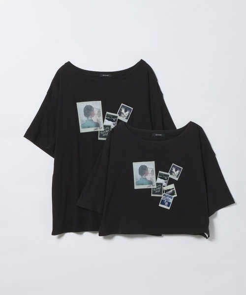 JEANASIS(ジーナシス)の「ArtフォトコラージュボートネックプリントTEE/1055890(Tシャツ/カットソー・レディース・ホワイト/ブラック/チャコール・LARGE/SMALL)」の1枚目の写真