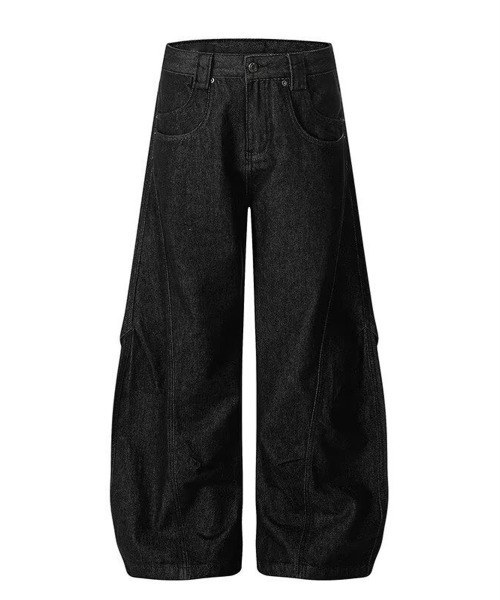 NEW GENTLEMAN(ニュージェントルマン)の「ヴェネトブラック ワイドバギー カーブ パンツ(デニムパンツ・メンズ・ブラック・M/S/L)」の6枚目の写真
