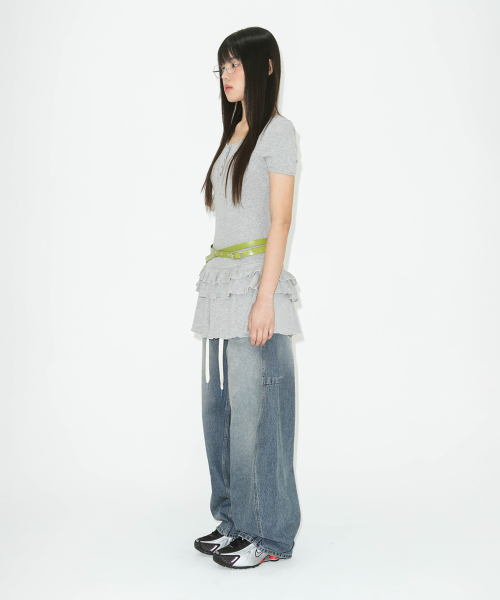 LOTSYOU(ロッツユー)の「lotsyou_Henly Neck Dress Melange Gray(ワンピース・レディース・その他・ONESIZE)」の3枚目の写真