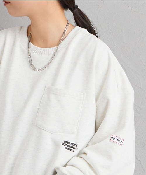 MARMOT（マーモット）の「【WEB先行予約】[Marmot/マーモット] 別注 ワンポイントロゴ刺繍 ポケットスウェット（スウェット・レディース・アッシュグレー/ブラック・M/S/XL/L）」の17枚目の写真