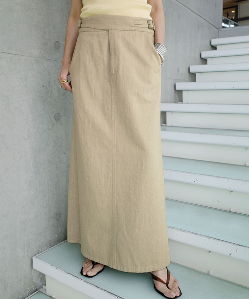 IENA(イエナ)の「《一部店舗限定》Maison IENA デニムグルカスカート(スカート・レディース・ベージュ/ホワイト・36/38)」の2枚目の写真