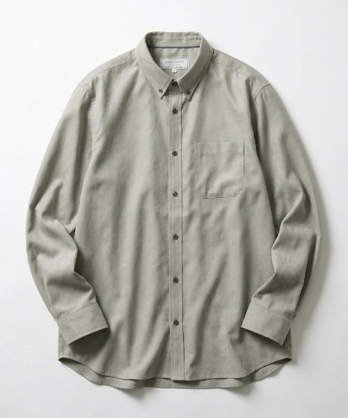 MARUKAWA(マルカワ)の「2026AW Polyester pique fabric ピケ織り 無地 長袖ボタンダウンシャツ(シャツ/ブラウス・メンズ・チャコール/サックスブルー/ベージュ/ブラック・M/L/LL)」の4枚目の写真