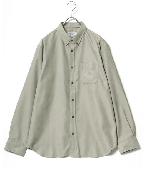 MARUKAWA(マルカワ)の「2026AW Polyester pique fabric ピケ織り 無地 長袖ボタンダウンシャツ(シャツ/ブラウス・メンズ・チャコール/サックスブルー/ベージュ/ブラック・M/L/LL)」の5枚目の写真